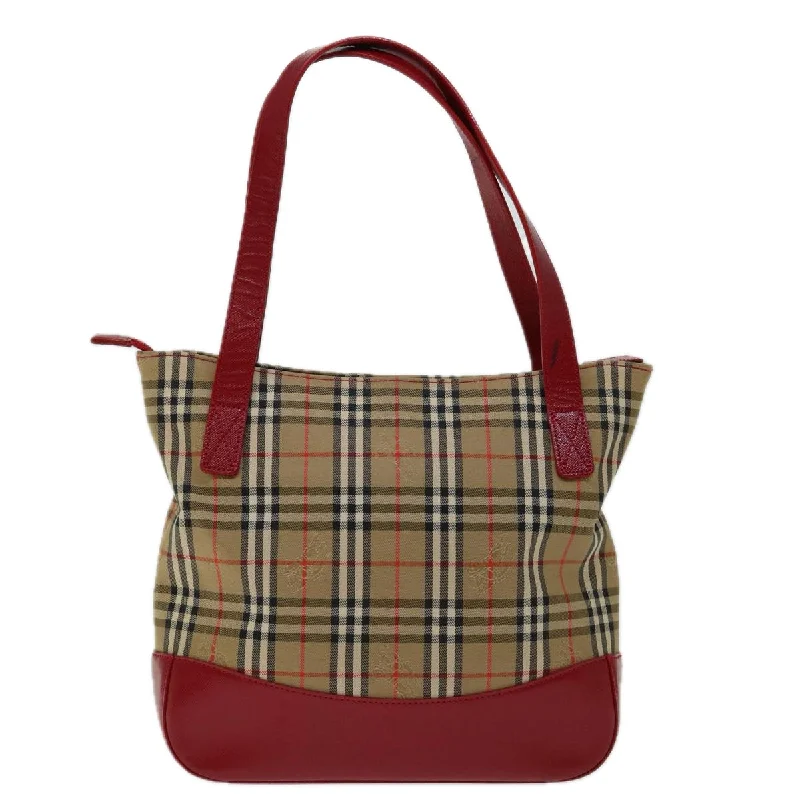 Sporty Burberry Bags for Athletic ActivitiesBURBERRY Nova Check Tote Bag Canvas Beige Red  69899