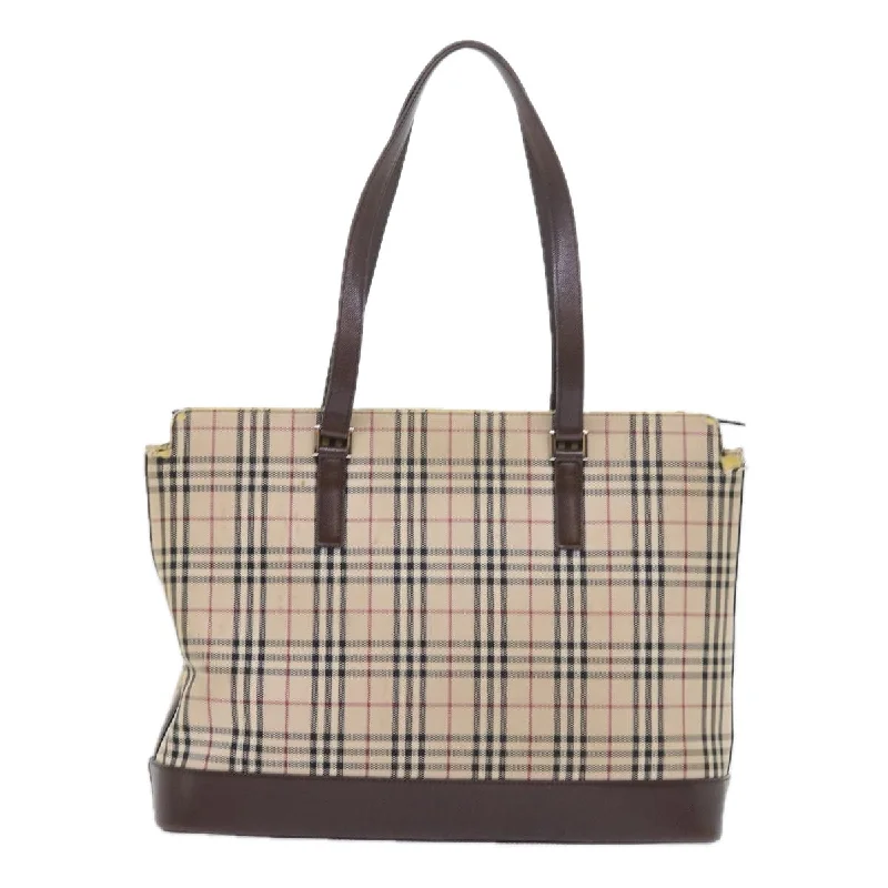 Statement - Making Oversized Burberry BagsBURBERRY Nova Check Tote Bag Nylon Canvas Beige  56398