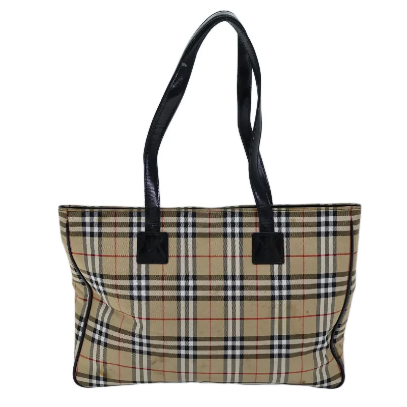 Dark - Hued Burberry Bags for a Sophisticated LookBURBERRYSs Nova Check Blue Label Tote Bag Nylon Beige Black  bs13687