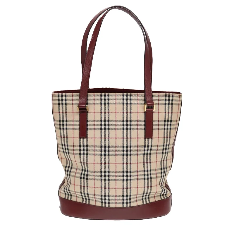 Light - Colored Burberry Bags for Spring and SummerBURBERRY Nova Check Tote Bag Canvas Leather Beige Bordeaux  87306