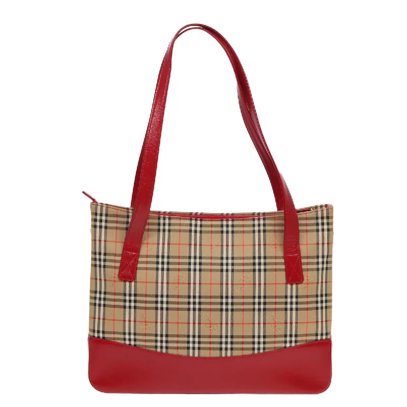 Burberry Bags with Antique - Style HardwareBURBERRY Nova Check Tote Bag Canvas Beige Red  82269