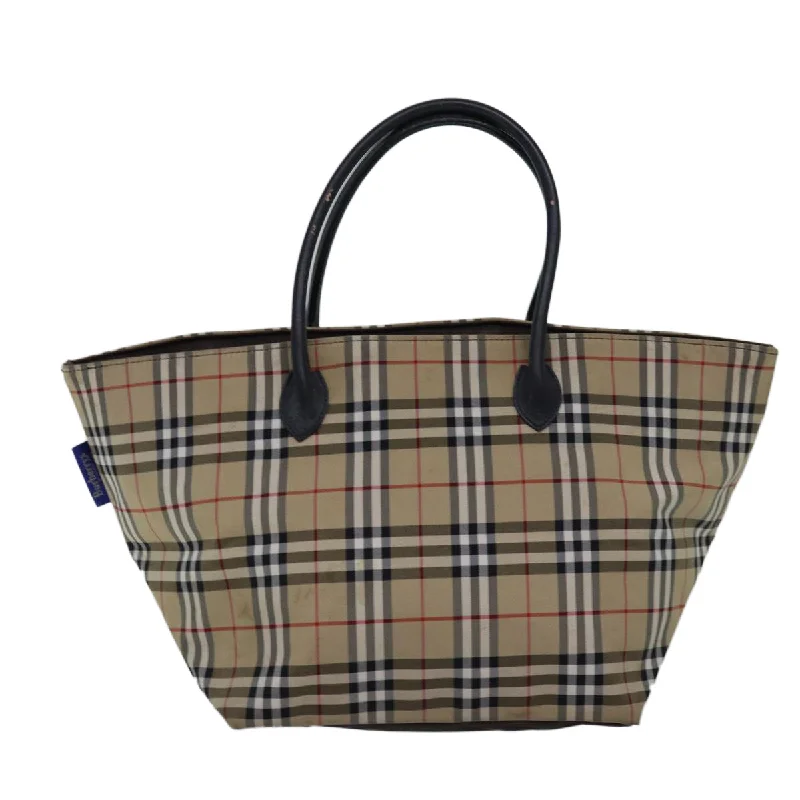 Burberry Bags with Adjustable Shoulder Straps for ComfortBURBERRYSs Nova Check Blue Label Tote Bag Nylon Beige  bs15244