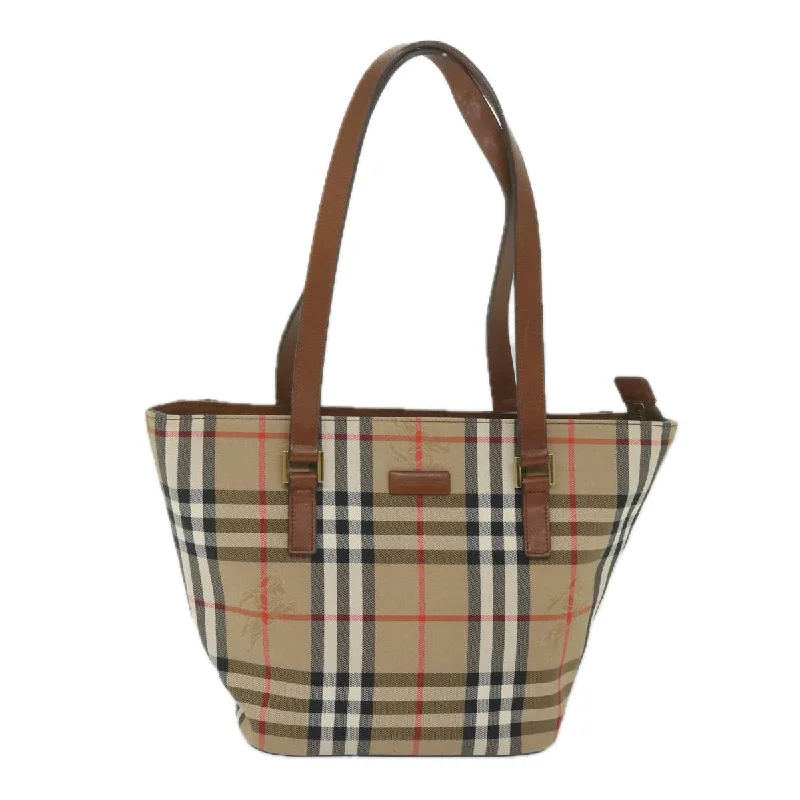 Dark - Hued Burberry Bags for a Sophisticated LookBURBERRY Nova Check Tote Bag Nylon Beige  bs10478