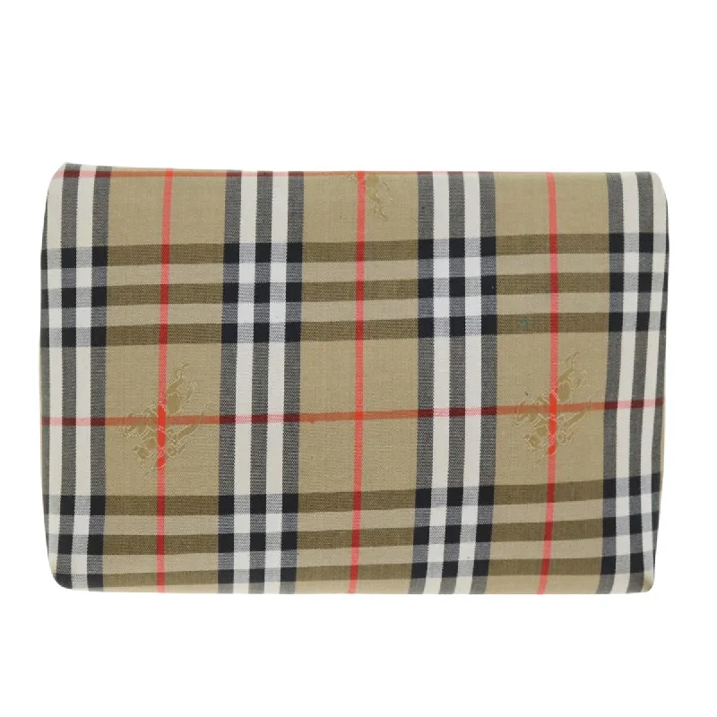 Seasonal Print Burberry Bags for Summer 2025BURBERRYSs Nova Check Clutch Bag Canvas Beige  75664