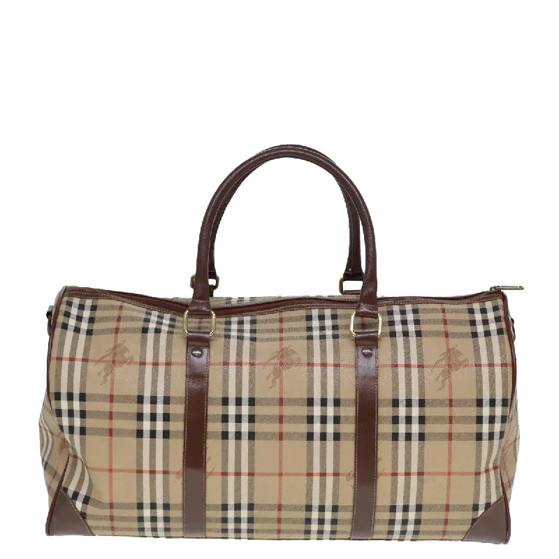 Burberry Bags with Antique - Style HardwareBURBERRYSs Nova Check Boston Bag PVC Leather Beige  tb1105