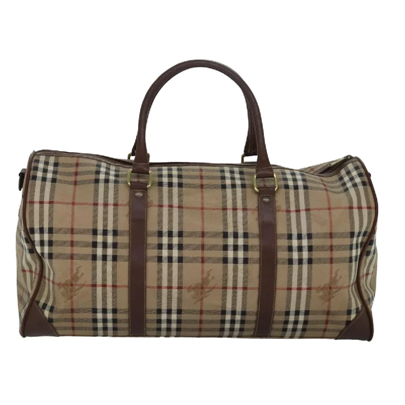 Pattern - Mixing Burberry Bags for a Fashion - Forward LookBURBERRYSs Nova Check Boston Bag PVC Leather Beige Brown  am6514