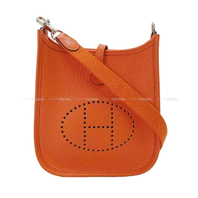 Hermès Kelly Bags with a single - handle design for simplicityHERMES Shoulder bag Evelyne 16 TPM Feu Orange Taurillon Clemence Silver HW Stamp U[EXCELLENT][Authentic]