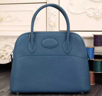 Hermès Kelly Bags with a decorative tassel charmHermes Bolide 31cm Togo Leather Blue Bag