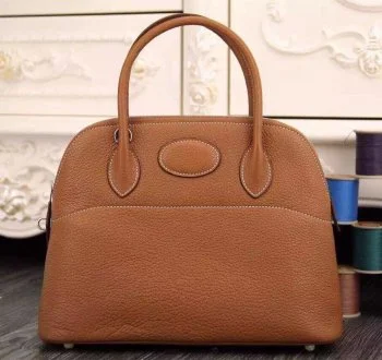 Hermès Kelly Bags with a metal - framed handle for durabilityHermes Bolide 31cm Togo Leather Brown Bag