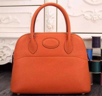 Hermès Kelly Bags with a detachable keychain holderHermes Bolide 31cm Togo Leather Orange Bag