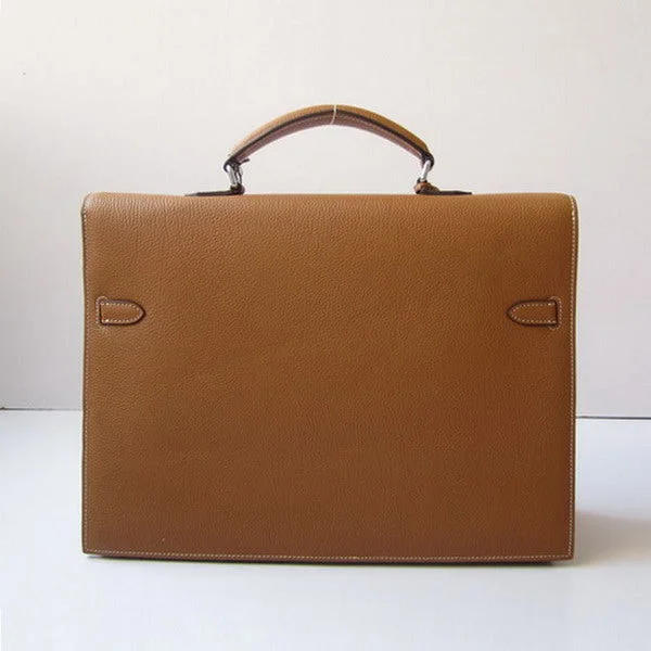 Hermès Kelly Bags with a contrast - colored interior liningHermes Briefcases H269 Briefcase Cow Leather Coffee Bag