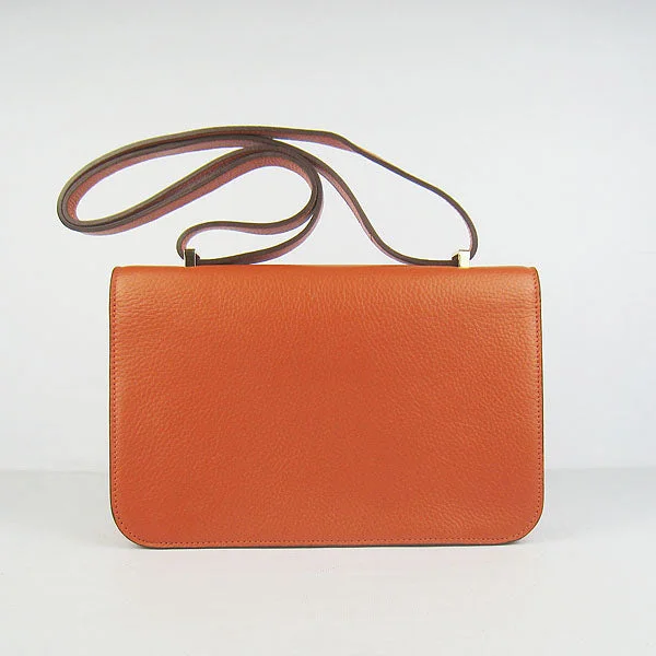 Large - sized Hermès Kelly Bags in Box calf leather for a smooth finishHermes calf Leather Message Bag H020 orange golden