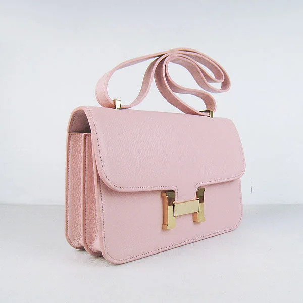 Hermès Kelly Bags with a detachable shoulder strap for versatilityHermes calf Leather Message Bag H020 pink golden