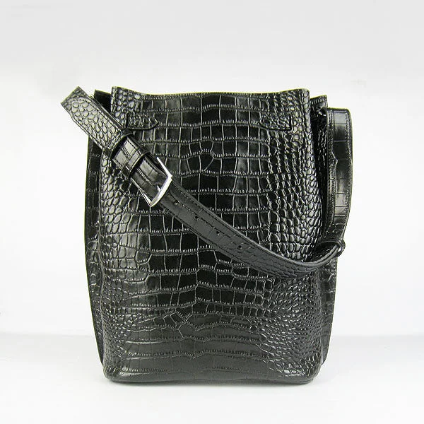 Hermès Kelly Bags in a bold orange for a standout appearanceHermes Crocodile Vein Shoulder Bag H2804 Black Silver