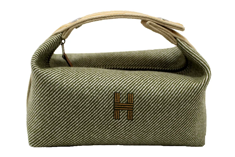 Hermès Kelly Bags in a neutral camel color for a versatile styleHermes Wool Small Bride-A-Brac H Natte Pouch Vert Foret