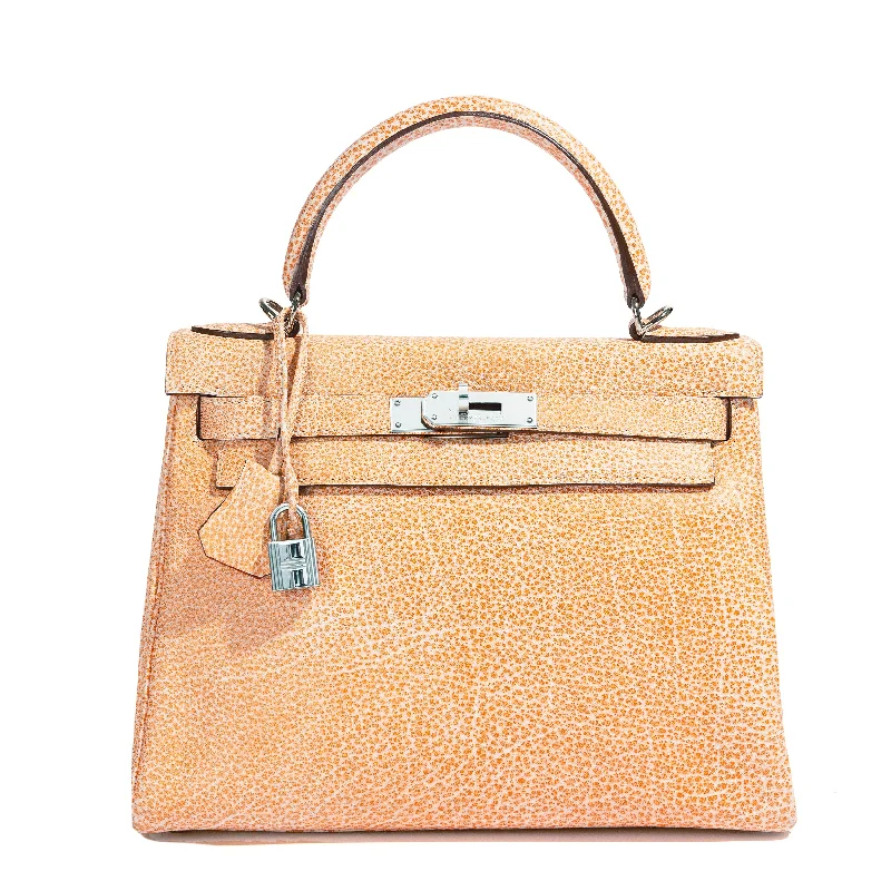 Hermès Kelly Bags with a removable interior dividerKelly 28 Orange H Dalmatian PHW