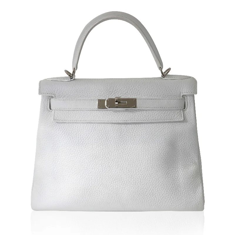 Hermès Kelly Bags in a soft pastel yellow for a fresh and feminine lookKelly 28 White Togo PHW