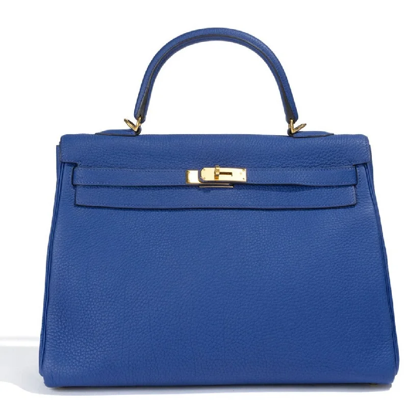 Small - sized Hermès Kelly Bags in Epsom leather for a structured lookKelly 35 Blue GHW