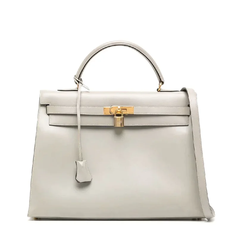 Hermès Kelly Bags with a hand - burnished edge finish for a vintage charmKelly 35 Box GHW