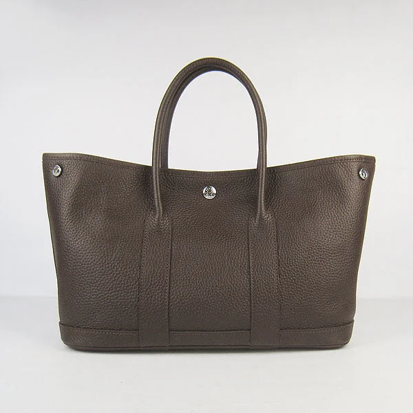 Hermès Kelly Bags with a leather - wrapped turnlock for added eleganceHermes garden party handbag H2805 dark coffee